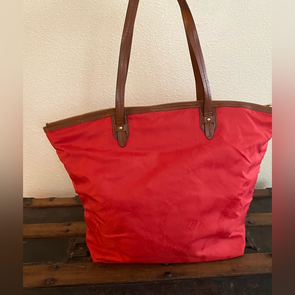 Vintage Polo Ralph Lauren red embossed horseshoes RLL tote hand bag GC~ - Picture 8 of 17